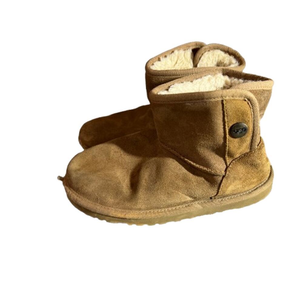 UGG brown suede button closure kids jona boots 3